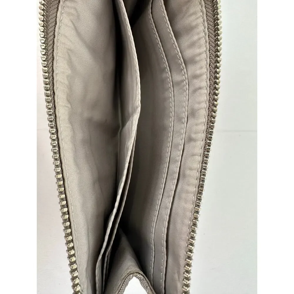 Coach Poppy Metallic Silver Signature Wristlet Wallet
